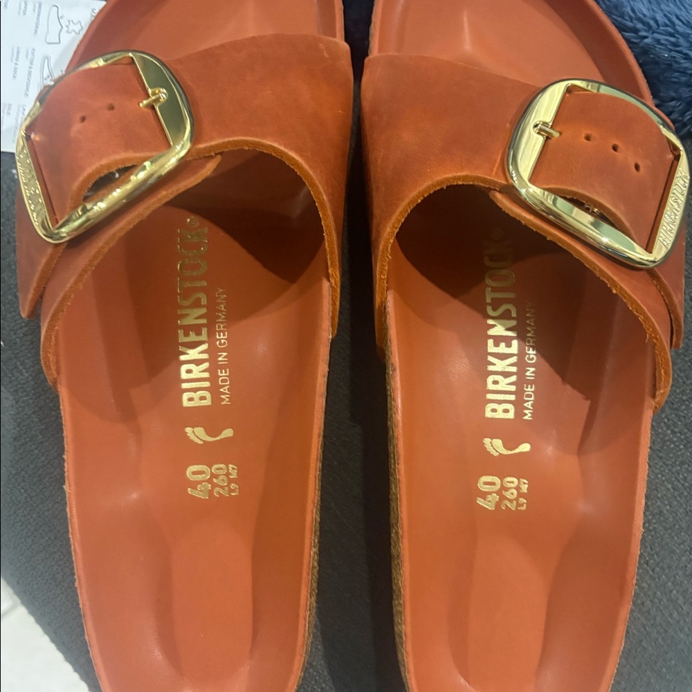 Birkenstock Madrid big buckle size EU 40 (9-9.5 EU) burnt orange leather